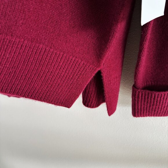 Nordstrom Wool & Cashmere Turtleneck Sweater Burgundy Large NEW - Picture 11 of 11